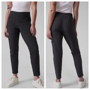 Athleta UPF 50 Activewear Black Brooklyn Chelsea Lined Cargo Jogger Lounge Pants